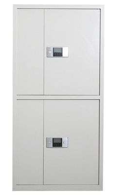 Electronic Smart Lock ISO9001 Confidential Cabinet Dua Pintu Vertikal Putih