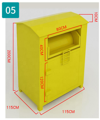 Tempat Sampah Donasi Rectangular Yellow Iso 9001 Berkelanjutan